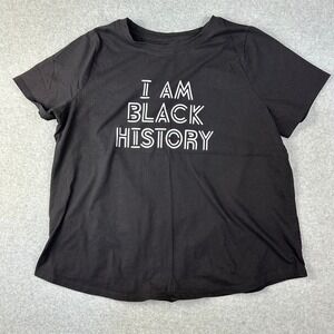 Sonoma Goods for Life I Am Black‎ History T Shirt Women's 1X Black Statement Tee